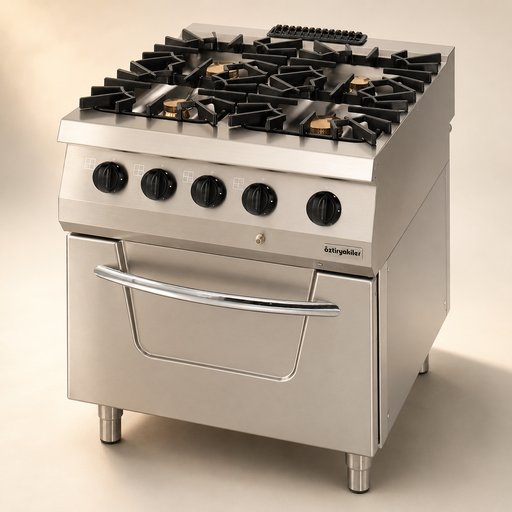 FOURNEAU GAZ 4 FEUX SUR FOUR GAZ 800*700*850MM
