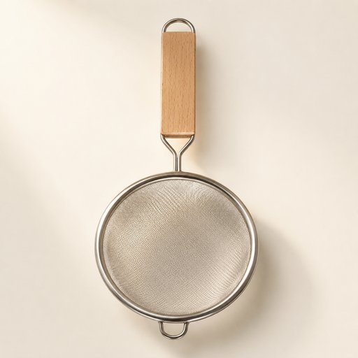 PASSOIRE INOX GAMME TROUVAILLES DE GRAND-MERE Ø 10 CM L 23 CM AVEC MANCHE EN BOIS