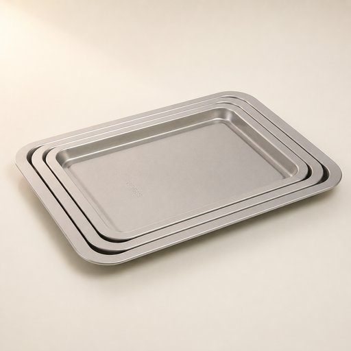 PLAQUE À FOUR ACIER LE LOT DE 3 PIÈCES GAMME NOEMIE HONIAT L 39-43-48 CM L 25-29-32 CM