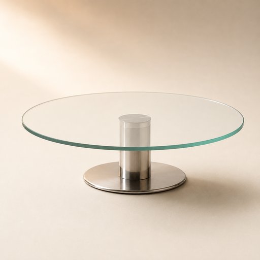 PLATEAU TOURNANT VERRE GAMME BAHIA 30 CM AVEC PIED MÉTAL