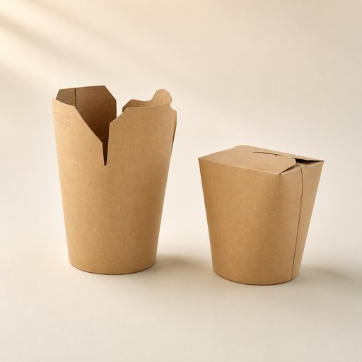 POT CARTON KRAFT 16OZ/500ML 73X78MM H100MM X500PCS (10X50 PCS) FERMETURE FENTE