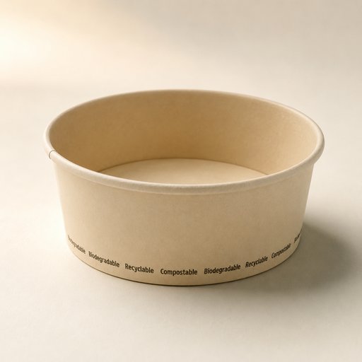 SALADIER ROND CARTON FIBRE DE BAMBOU PLA 1000 ML/34OZ DIAM 150 MM + LID 210PCL505L