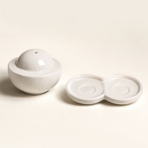 SET DE 3 SALIERE, POIVRIERE EN CERAMIQUE D:6X4.7 15.3X8.6X1.5