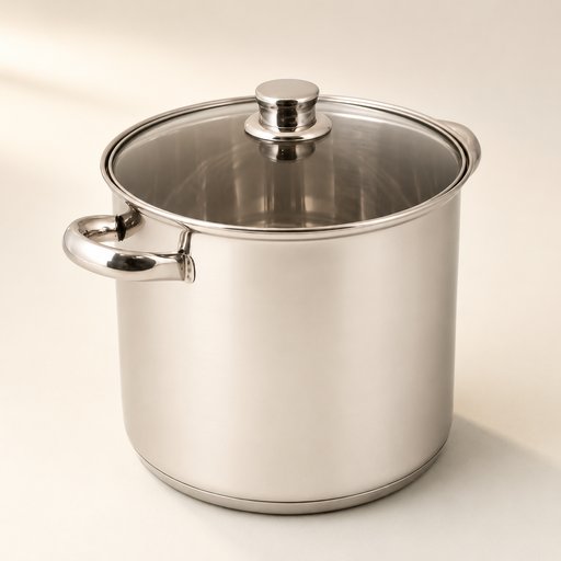 TRAITEUR 9 L INOX GAMME OLYMPE Ø 24 CM H 20 CM AVEC POIGNÉE EN INOX AVEC COUVERCLE VAPEUR EN VERRE ÉPAISSEUR CORPS 0.5 MM ÉPAISSEUR FOND 2.5 MM TOUS FEUX DONT INDUCTION