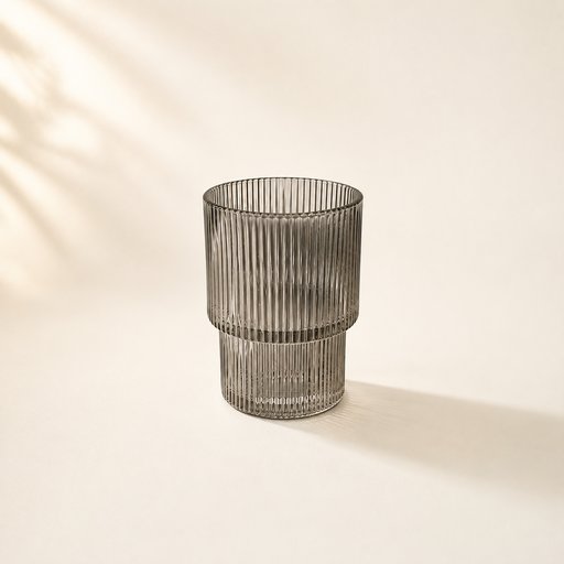 VERRE A EAU STRIE NOIR HIGH: ：9CM DIAMETER: ：6.8CM 180ML
