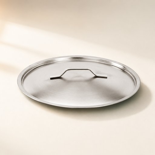 COUVERCLE PLAT SATINE, BORD RENFORCE INOX 40CM