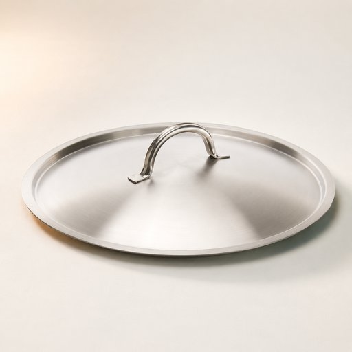 COUVERCLE PLAT SATINE, BORD RENFORCE INOX 36CM